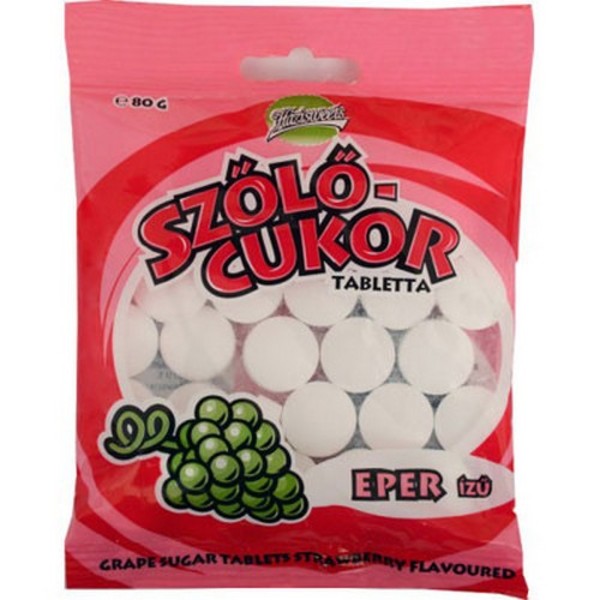 H&aacute;zi Szőlőcukor 80 g Eper